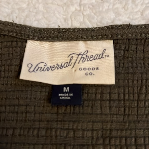 Universal Thread size M faux-wrap tank top Olive green - Picture 3 of 5